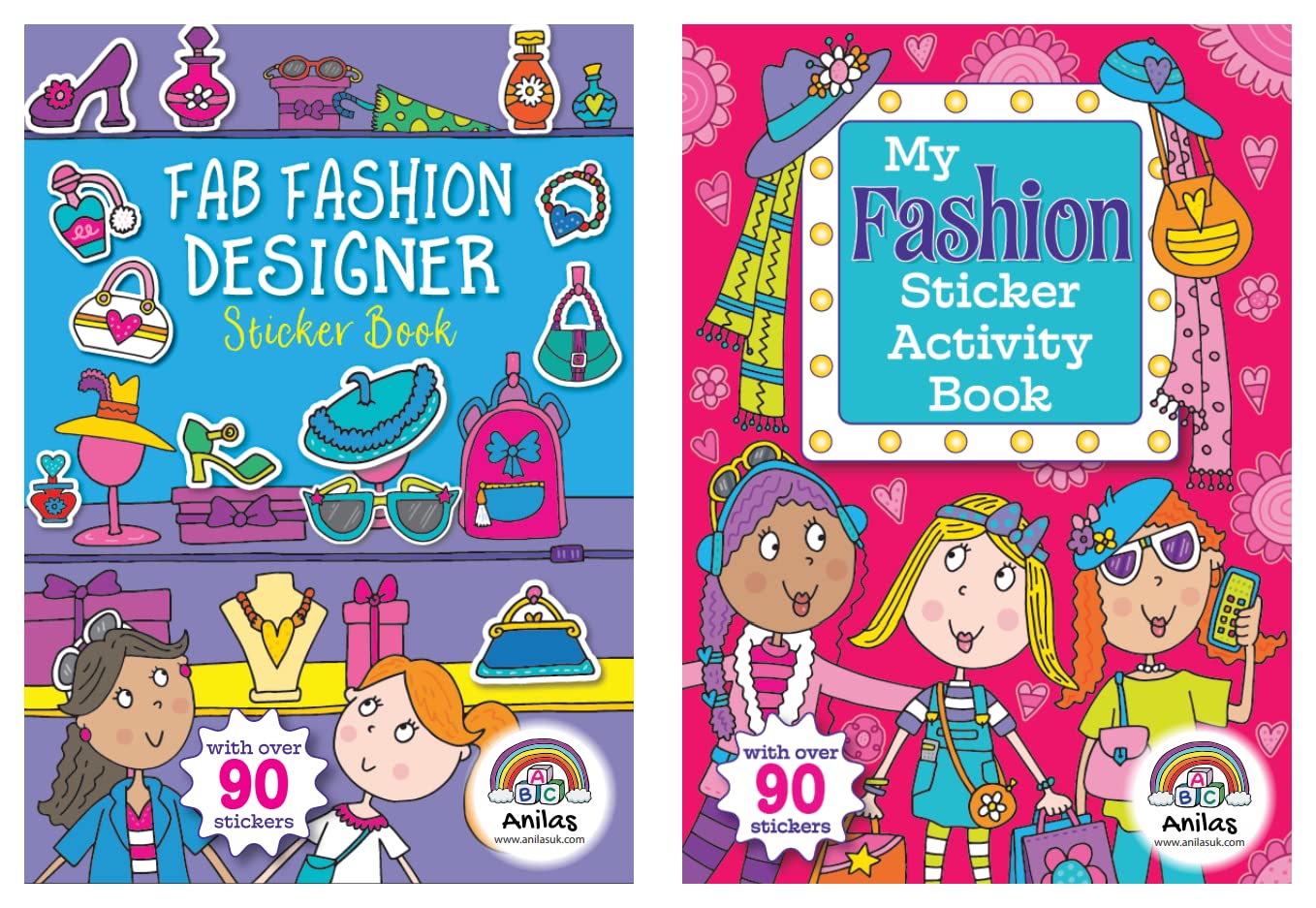 Anilas Girls Fun Fashion Sticker Books (Perfect for Girls Ages 4-8)