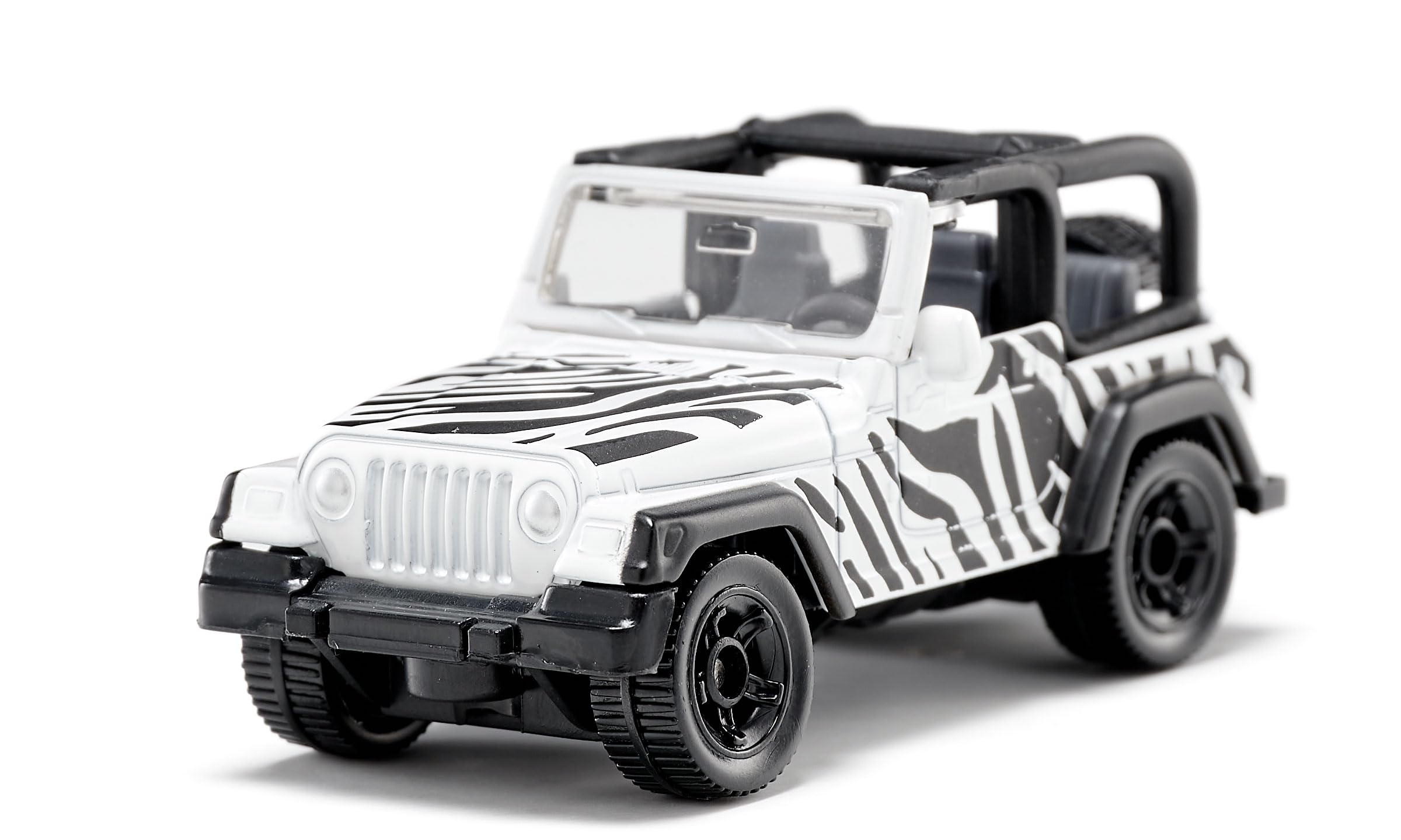 siku 1546, Jeep Wrangler Safari, Metall/Kunststoff, Schwarz/Weiß, Spielzeugauto für Kinder, Anhängerkupplung 3