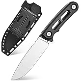 Gtkii GTK4 Fixed Blade Knife AUS-8 Steel Blade Nylon Fiberglass Handle Full Tang EDC Tool Knifes for Outdoor Camping Survival Adventure(black)