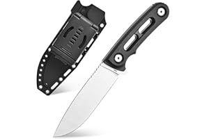 Gtkii GTK4 Fixed Blade Knife AUS-8 Steel Blade Nylon Fiberglass Handle Full Tang EDC Tool Knifes for Outdoor Camping Survival Adventure(black)