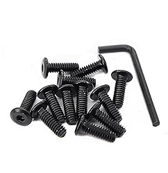 cSeao 20pcs 1/4"-20 x 3/4" Black Flat Head Allen