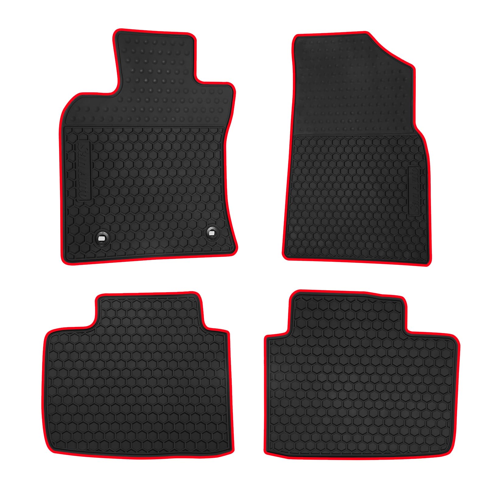 Car Floor Mats Custom Fit for Toyota Camry 9th 2025 2026 Black Red Rubber Car Floor Liners Set All Weather Season Protection Heavy Duty Odorless Image