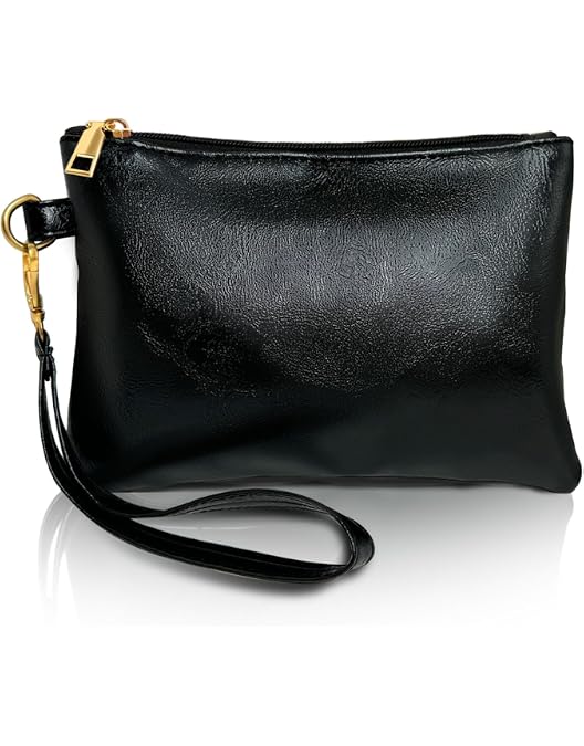 ASPHODELCHIC Bolso Bandolera Grande De Cuero Vegano Para Mujer, Con Dos Correas Desmontables, Cierre De Cremallera, Negro -, Classic