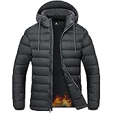 SWISSWELL Mens Lightweight Puffer Jacket with Hood Quilted Insulated Water-Resistant Coat Warm Winter Zip Up Hooded Jacket