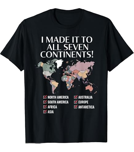 Amazon.com: 7 Continents World Traveler Club T-Shirt : Clothing