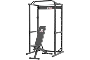 MAJOR LUTIE Major Fitness Power Cage, F16 Squat Rack All-in-One 1200lbs Capacity Power Rack with Attachment for Home Gym