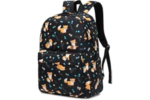 Fox School Backpack for Girls Womens, School Bags Collge Bookbags Laptop Backpacks for Kids Teens Adults