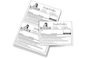 Morepack Poultry Freezer Labels, 50 Pcs 4x3 Inch with Handling Instructions Exemption