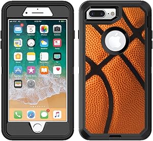 Teleskins Protective Designer Vinyl Skin Decals/Stickers Compatible with Otterbox Defender iPhone 8 Plus/iPhone 7 Plus Case - Basketball Design Patterns - only Skins and not Case