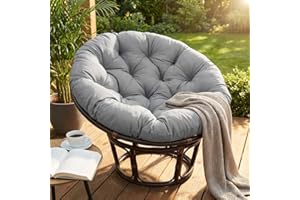 Papasan Cushion, Ultra Soft & Thick Papasan Cushion Only Cozy Round Chair Pad for Indoor/Outdoor Use Supportive Cushions for 