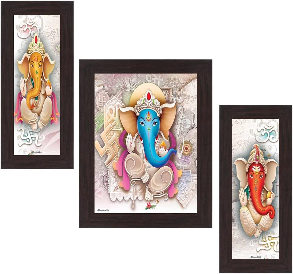 WENS 'Ganesha Indian Deity' Wall Art (MDF, 29.5 cm x 53.5 cm x 1.5 cm, WSP-4306)