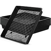 Macarrie 20 Pack Garden Growing Trays with Drain Holes Recyclable Plastic Plant Trays Nursery Flats Seedling Starter Trays Heavy Duty Microgreens Growing Trays, 16 x 16 Inch