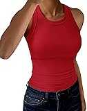 GKBK Womens Tank Tops High Neck Sleeveless Ribbed