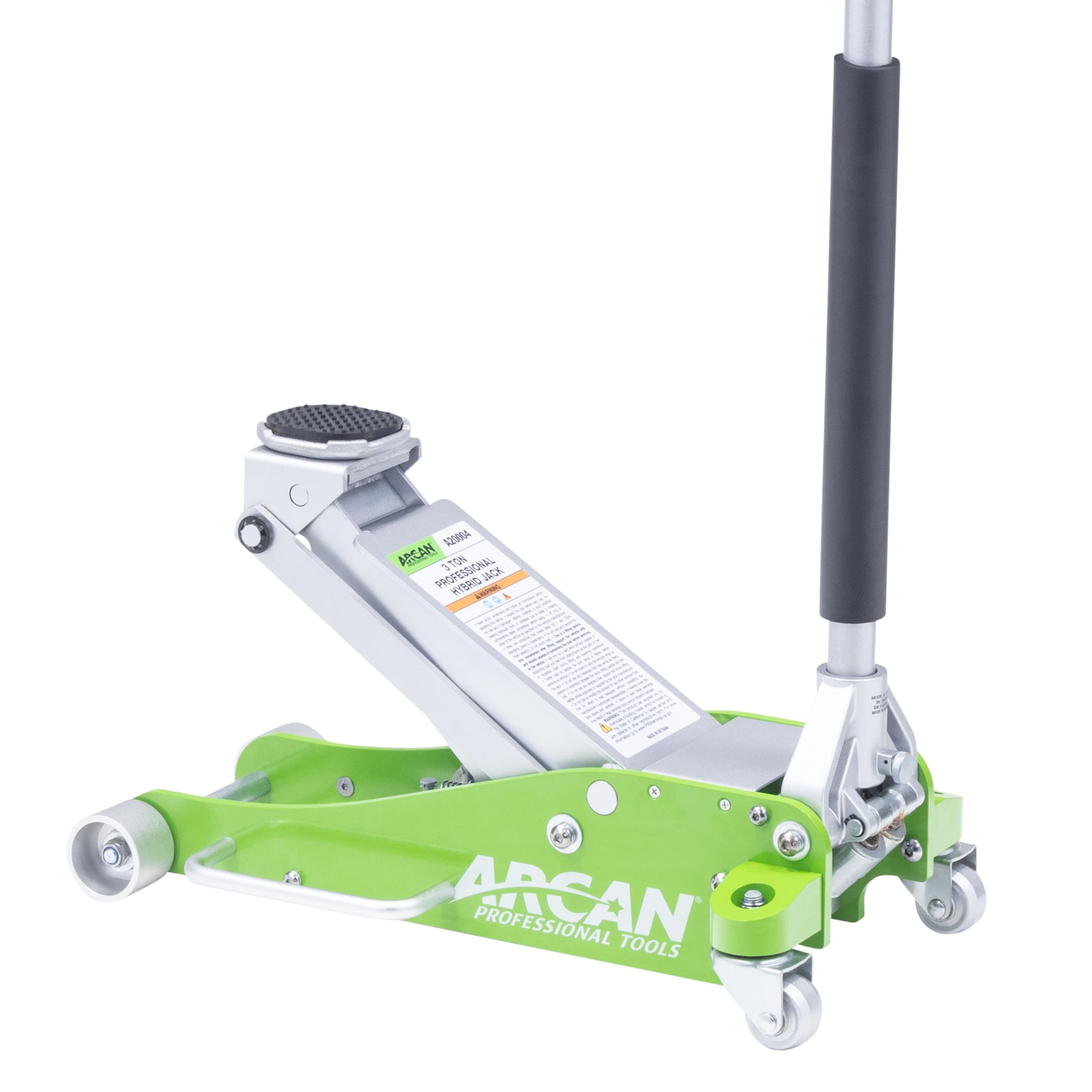 Photo 1 of (MINOR USAGE SOLD AS PARTS) ARCAN 3-Ton Hybrid Aluminum and Steel Low Profile Floor Jack with Dual Pump Pistons, Reinforced Lift Arm, Rubber Saddle Protection, and Side Carry Handle, Model A20004