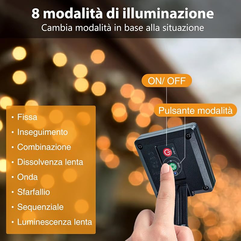 3 Pacchi Luci Solari Esterno, 12M 120 LED Luci Solari da Giardino