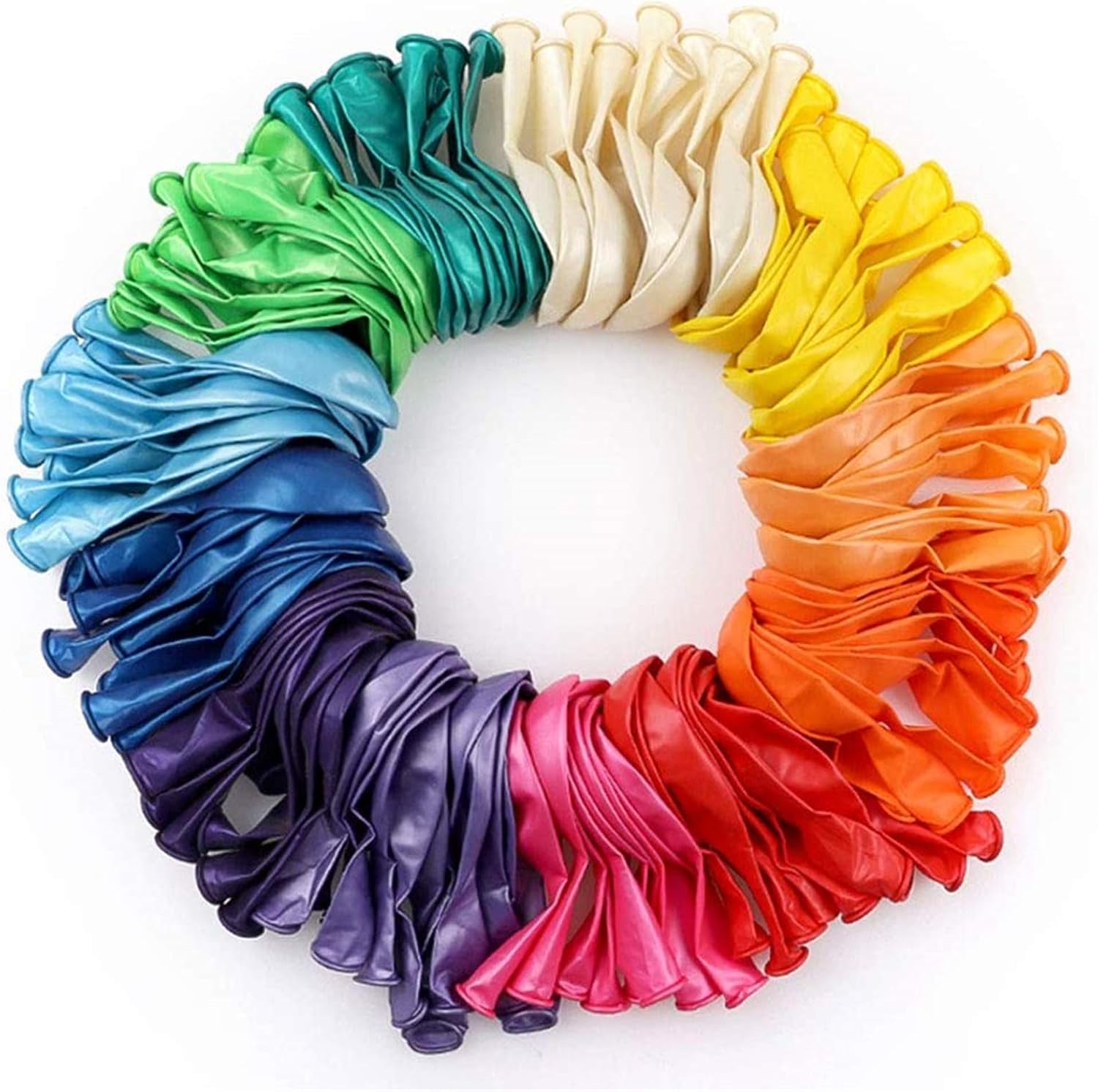 RUBFAC 120 Assorted Color Balloons 12 Inches 12 Kinds of Rainbow Party Latex Balloons, Latex Balloons for Party Decoration, Birthday Party Supplies or Arch Decoration: Toys & Games