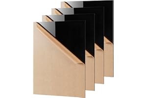 KAITELA Pack of 4 Black Acrylic Sheet 12" x 16" Cast Plexiglass Panel 1/8" Thick (3mm) Plastic Board for Craft Project, Laser Cutting, Photography, Sign