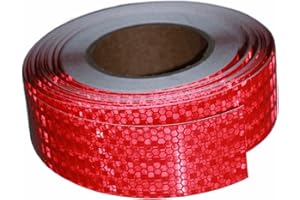 Tuyrchu Red Reflective Tape 2 in X 66 FT for Cars, Waterproof High Visibility Warning Safety Adhesive Tape, Outdoor Reflective-Stickers