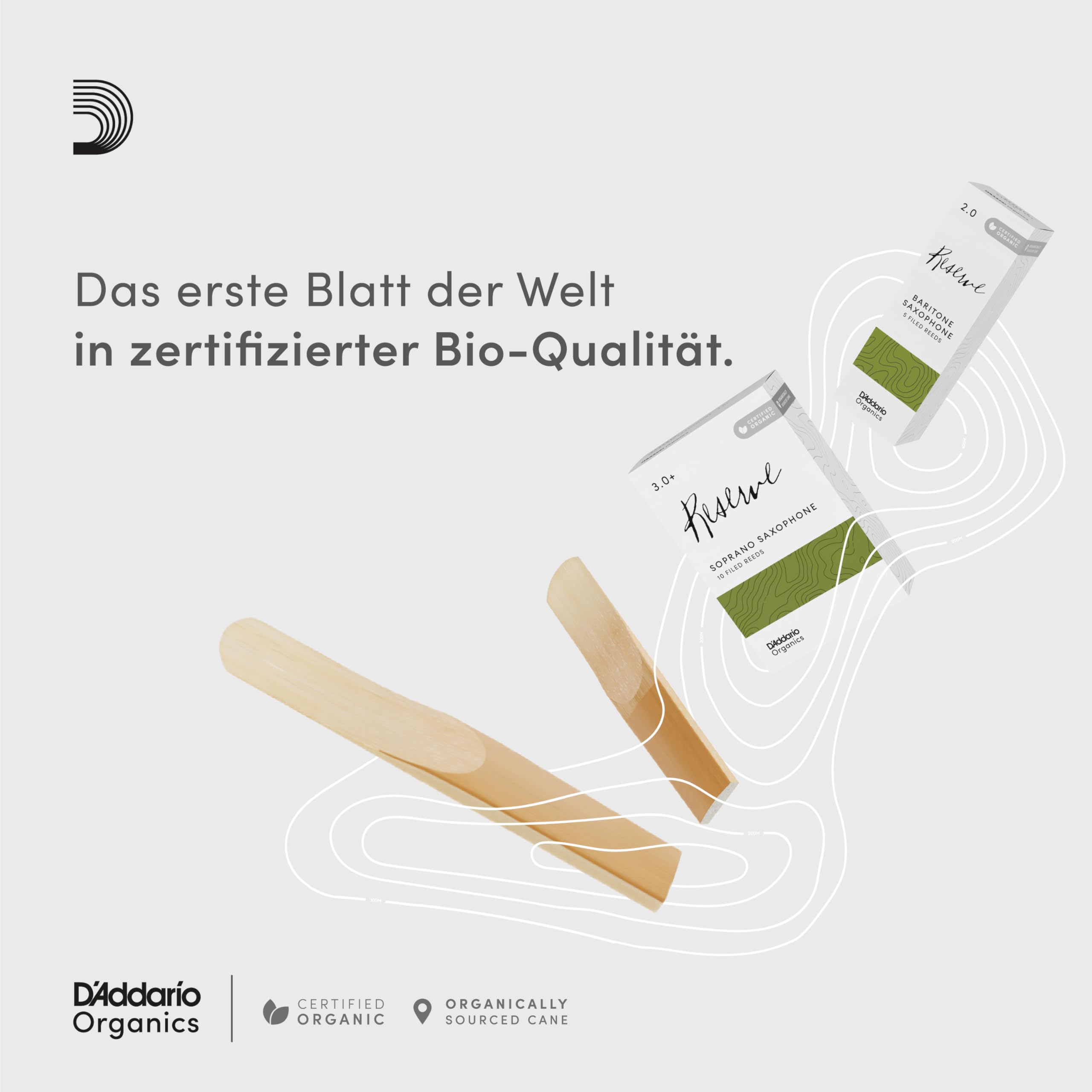 D'Addario Organisch Reserve Alto Saxophon-Stimmzungen - Saxophonrohre - Das erste und einzige Bio-Schilfrohr - 3.0 Stärke, 10 Packung 2