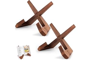 Cookbook Stand for Kitchen, 3pcs Wooden Recipe Book Holder, Cook Book Stand for Kitchen Counter, Multifunctional Display, Kit
