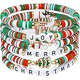 Z ZACHÉ Christmas Bracelets for Women Joy & Merry Charms Beaded Bracelets Trendy Stackable Beads Bracelets Adjustable Jewelry Christmas Gifts