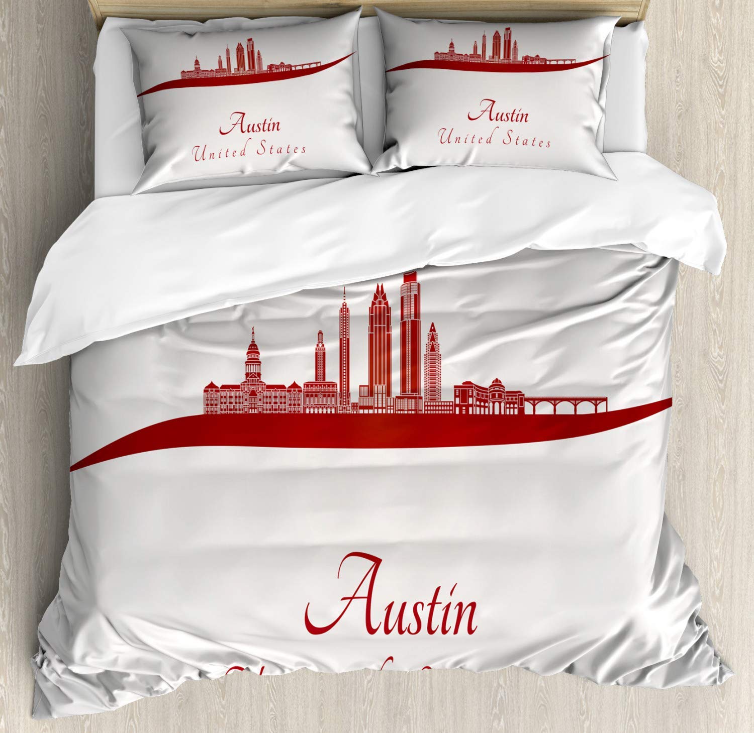 Amazon Com Austin Duvet Cover Set Queen Size Illustration Of