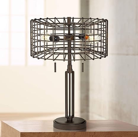Lamps Industrial Accent Table Lamp Led Edison Bulb Bronze