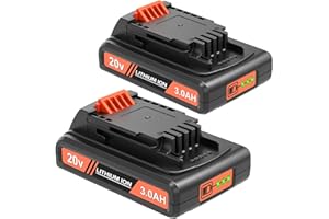 PEYESTEN 2Packs 3.0Ah 20v Batteries Replacement for Black and Decker 20v Lithium Battery LB20,LST220,LBXR20, Compatible with Black and Decker 20V Cordless Power Tools and Charger