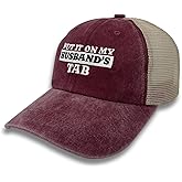 Put it on My Husband's tab Black Baseball Cap Funny Ball Hats Women Men hat Retro Truck Embroidered caps