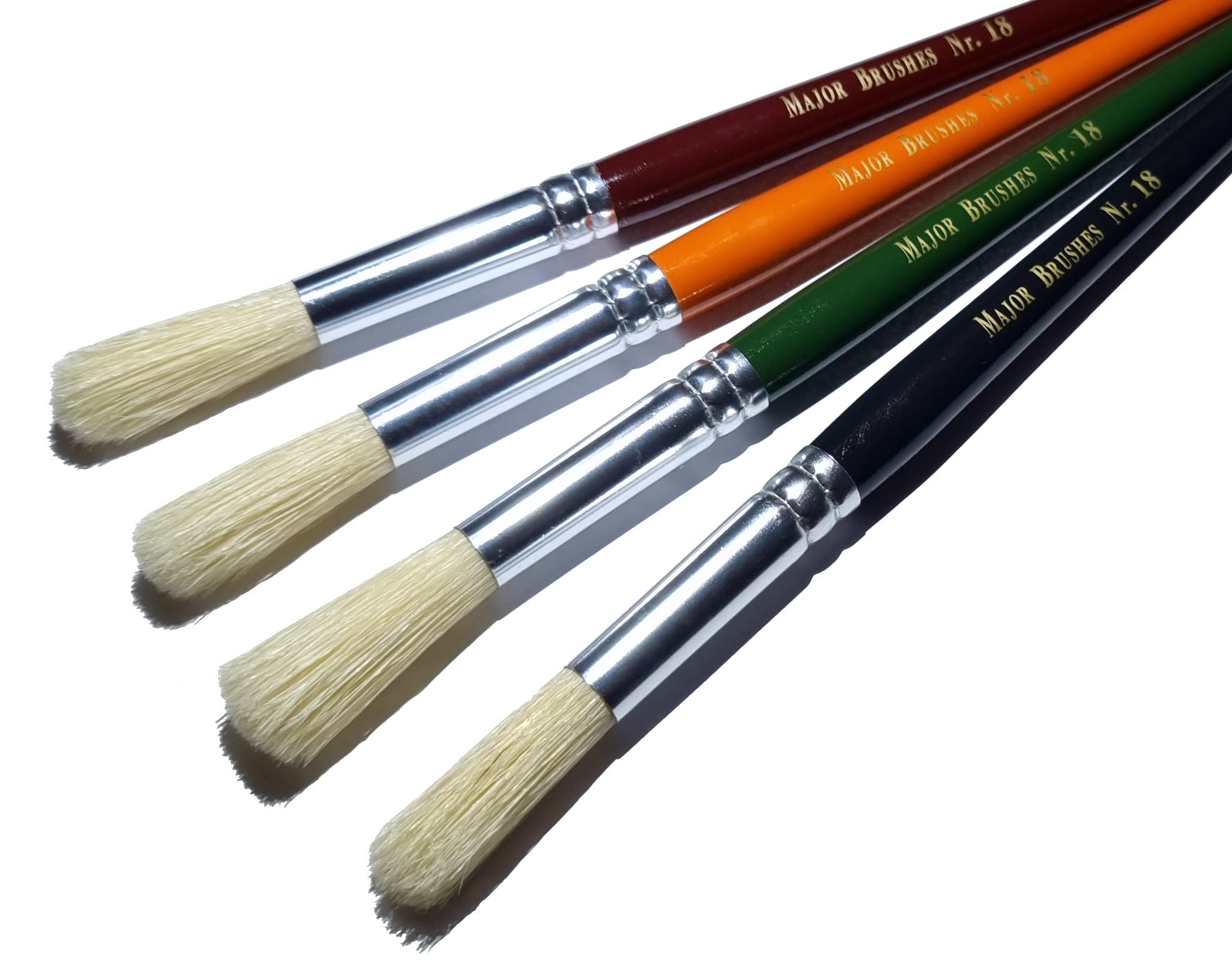 Major Brushes 8 Childrens Chunky Hogs Hair Size 18 Paint Brushes - 2 Packs of 4