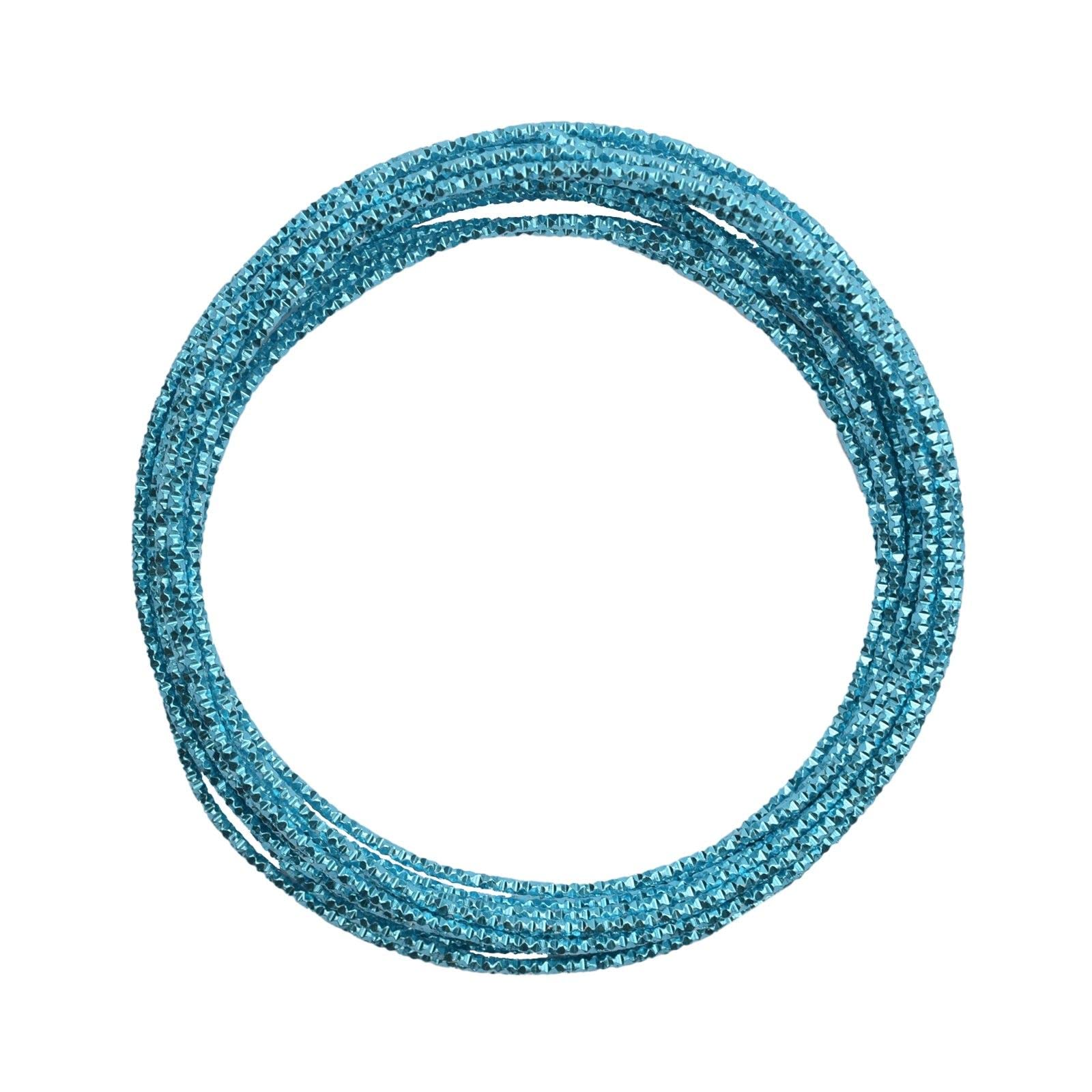 Vaessen Creative Aluminium Craft Wire Hammered 16.4 ft (5 m) x 0.08" (2 mm) Turquoise (Blue) - Flexible Metallic Wire for Crafting, Flower Arranging, Jewellery Making and Modelling