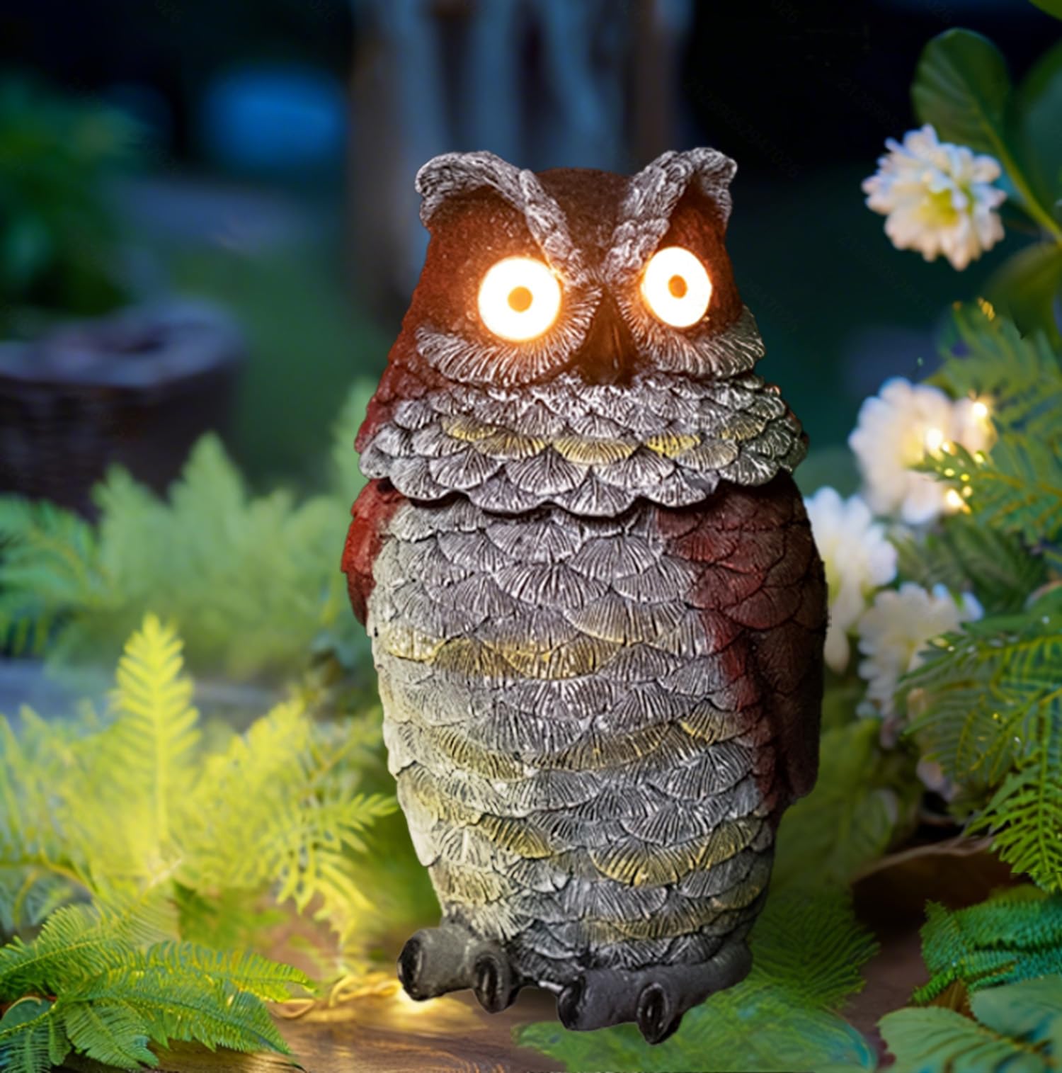 Photo 1 of LED Solar Nodding owl Light, Outdoor Atmosphere Decoration Light, Cute Resin Moving owl Courtyard Landscape lamp.