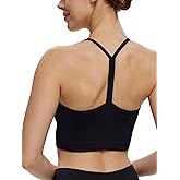 NANJI Seamless Sports Bra for Women - Padded Racerback Y Bra Low Impact Removable Pad for Fitness Gym Yoga Workout Top