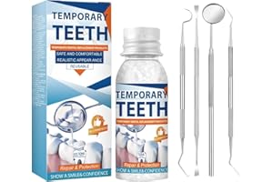 KMLWXD Tooth Repair Kit, Moldable Tooth Filling Repair Kit with 4 Dental Tool, Dental Care Kit Fixing The Missing and Broken Replacements, DIY Natural Filling Fake Teeth,Smile Confidently Again-9A