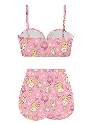 Howilath Women's String Bikini Swimsuit Cute Corgi