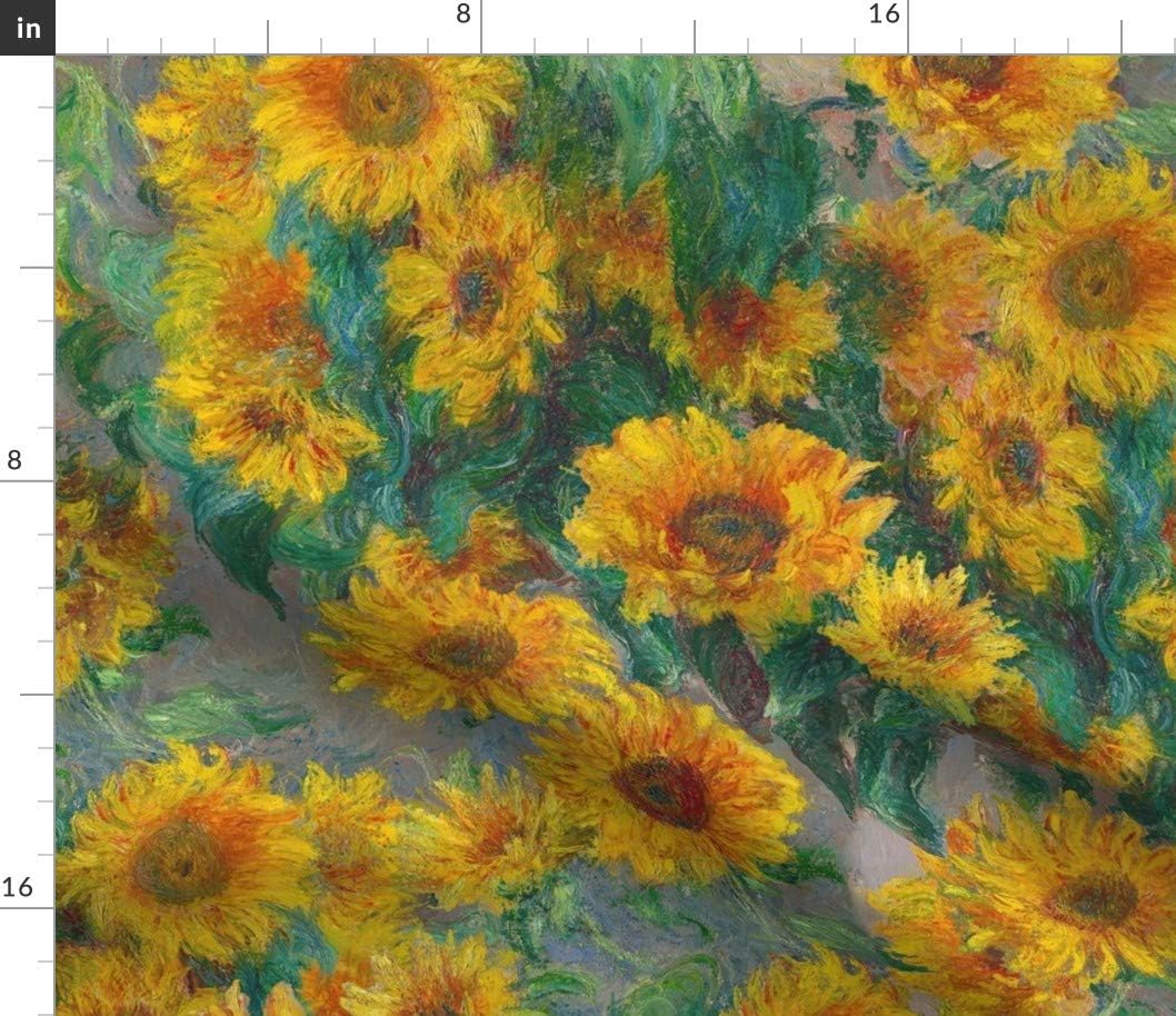 Spoonflower Fabric Sunflowers Painting Sunflower