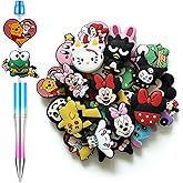 Euphaglaia 25Pcs Cute Cartoon Silicone Beads for DIY Jewelry, Anime Decorative Focal Beads for Necklaces, Bracelets, Keychains, Pen Making & Craft Projects