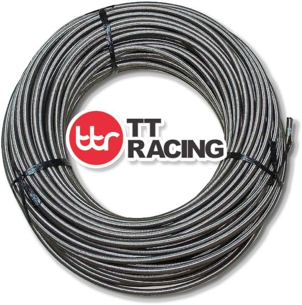 TT Racing AN6 8.3mm Stainless Steel Braided Fuel Gas E85 Oil Line Hose