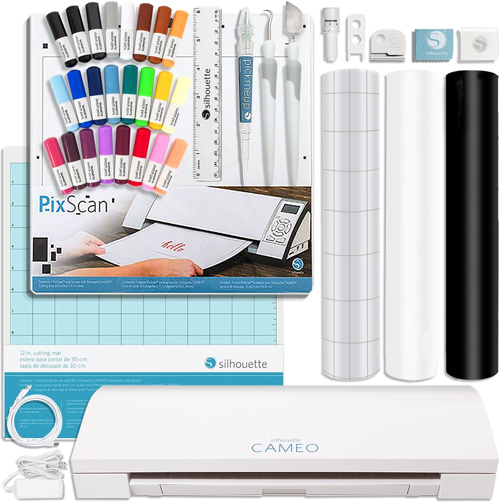 Silhouette America Silhouette Cameo 3 Touch Screen Bluetooth Sketch Pen Set Pixscan 2 Full Rolls Vinyl Transfer Paper And Tools
