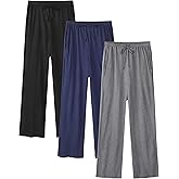 Wenouy 3 Pack Womens Cotton Pajama Pants Lightweight Soft Loose Casual Lounge Pants Pajama Bottoms PJ Sleepwear with Pockets