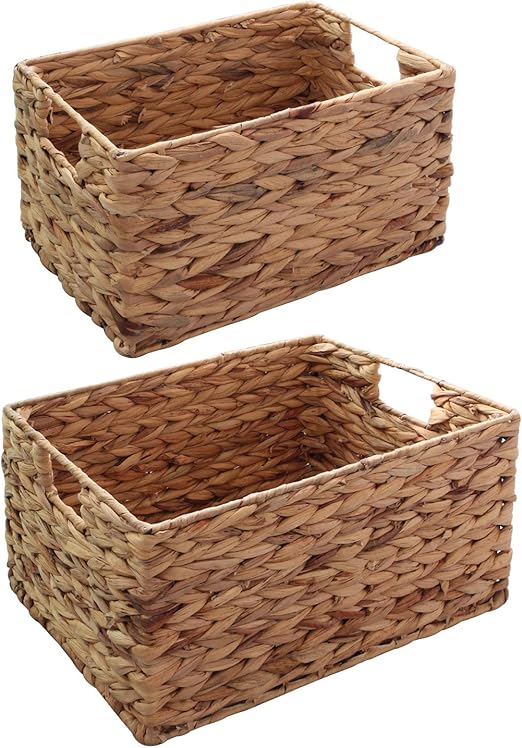 WM Homebase 2er Set Aufbewahrungskorb Korb mit Griffe Regalkorb