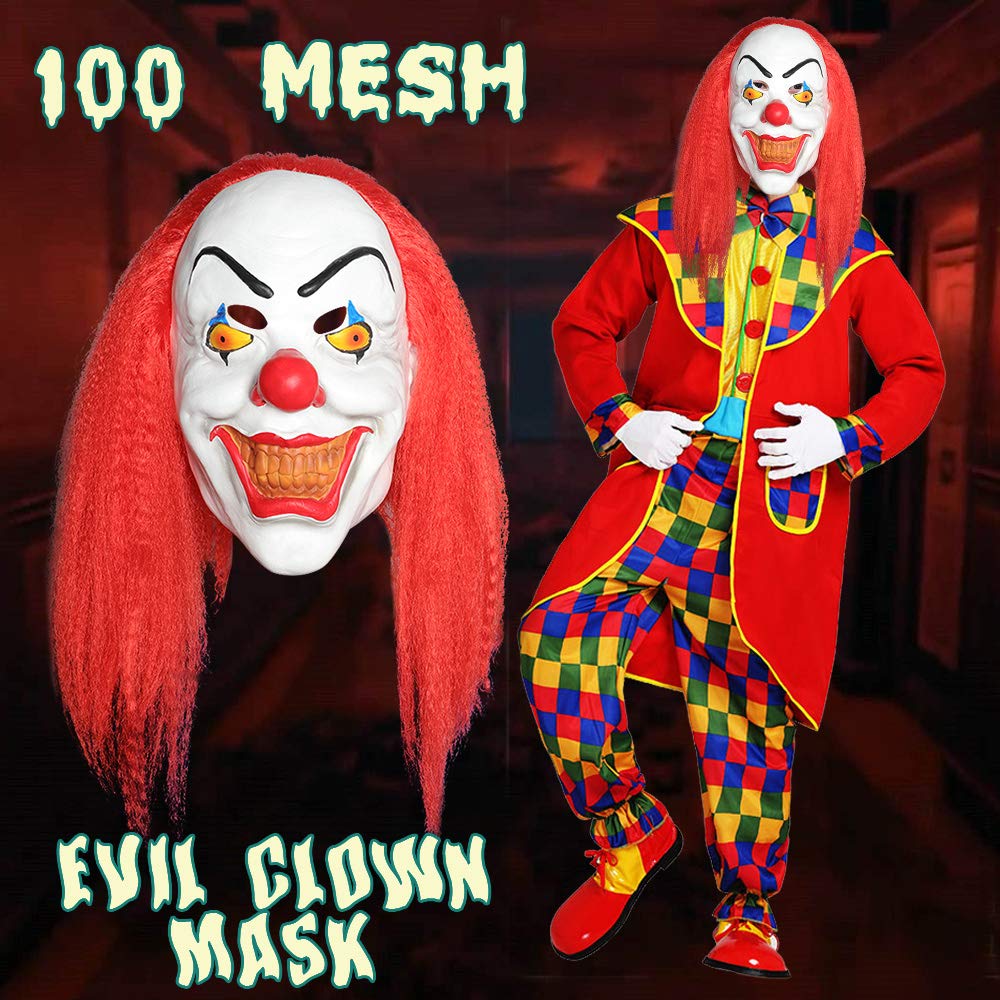 Halloween Scary Clown Mask Pennywise Stephen King\'s It Mask Halloween Horror Decoration for Adults