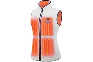 Venustas Women's Recycled Sherpa Heated Vest with Battery, High-Pile Fleece Sherpa Vest For Winter Outdoor