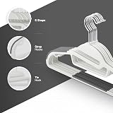 KEPLIN 30-Pack Non-Slip Hangers with 360° Swivel Slimline Space Saver White view 4