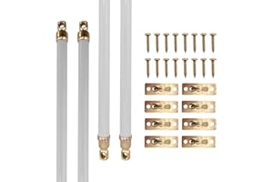 Amazing Drapery Hardware 4 Pack Swivel End Band Rods (11-19, 4-Pack, White)