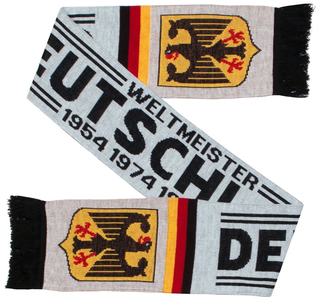 Deutschland Germany Black Football Knit Scarf (jersey, white)