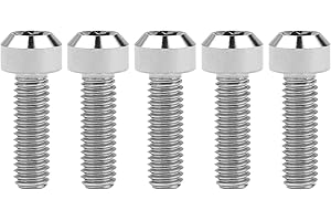 Wanyifa Titanium Torx Square Head M6 x 10 15 20 25 30 35 40 45 50 60 65 70 80mm Screw Pack of 5 (Normal Titanium, M6x20mm)
