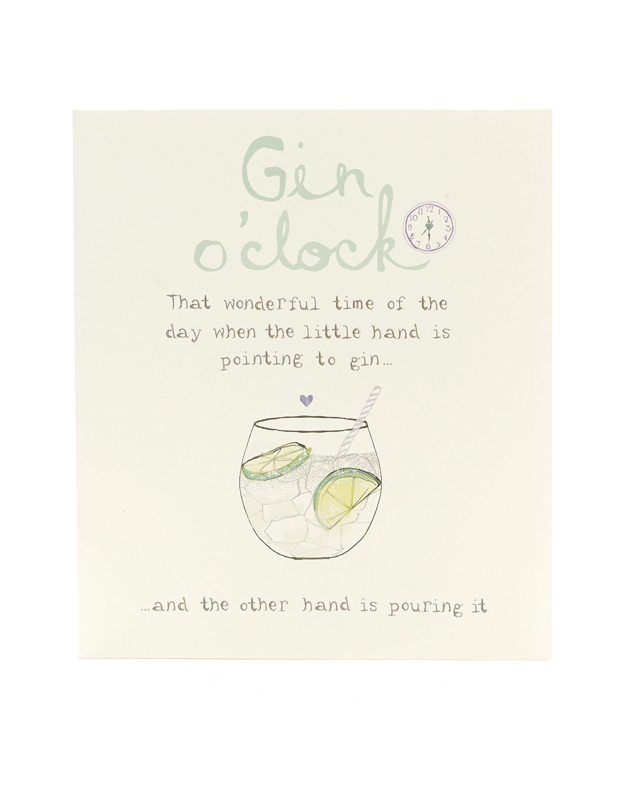 Gin O'Clock Wonderful Part Of The Day Birthday Greeting Card Funny Cards