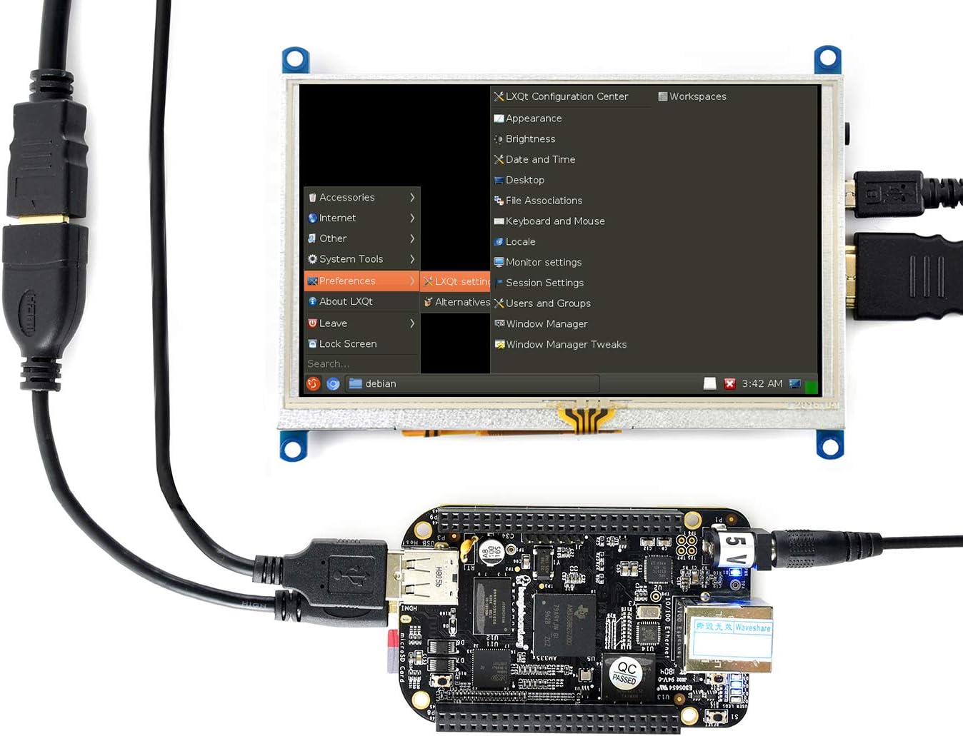 Waveshare 5 Inch Display for Raspberry Pi 4 Resistive Touchscreen HDMI LCD (G) 800 x 480 Resolution Supports All Raspberry Pi/Windows 10/8.1/8/7 PC Computer Monitor/Multi Mini-PCs/Game Console - Image 5