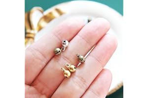 PEACHCOR 5mm / 0.2" Super Tiny Copper Jingle Bells, Mini Bells, in Gold, Silver and Bronze Color, Perfect for Jewelry/Doll Clothes/Teddy Bear Making (10PCS)